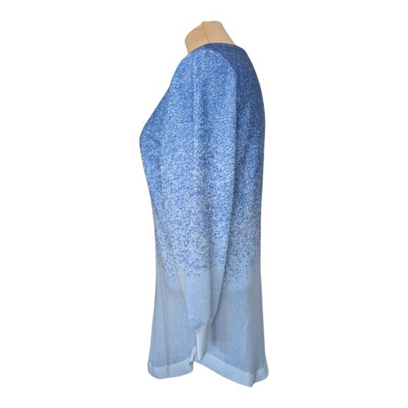Adrienne Vittadini Women's Ombre Blue Glitter Shimmer Metallic Sweater Size XL - Picture 4 of 8